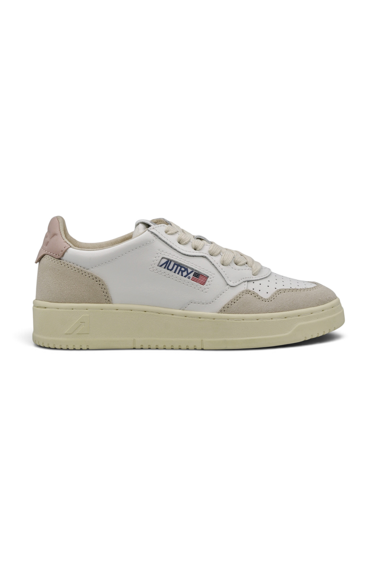 Autry Medalist Leather Low White Pink (Women's) (AULW LS37)