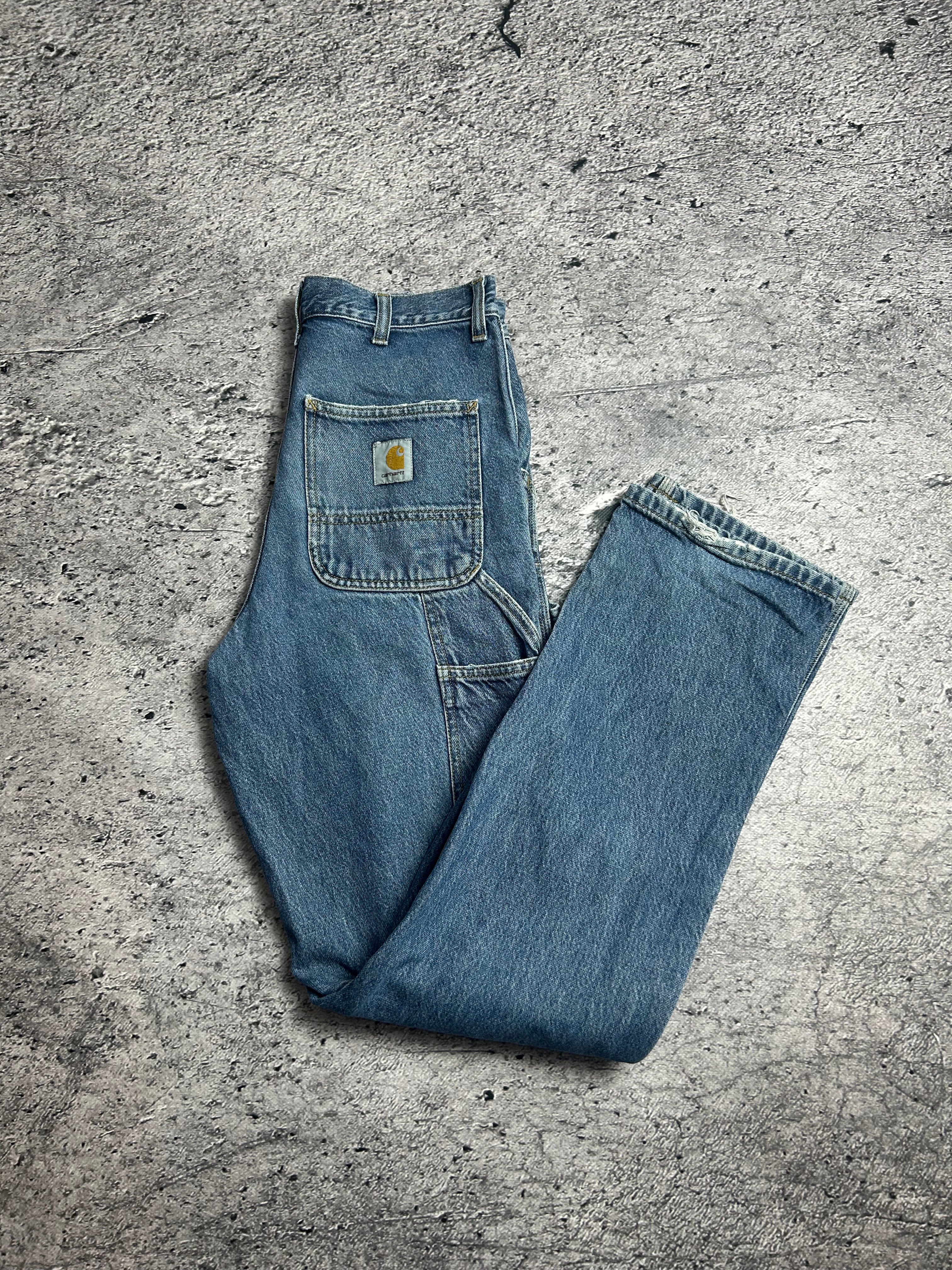 Niebieskie Damskie Jeansy Carhartt Wip Double Knee Pant 28 x 34