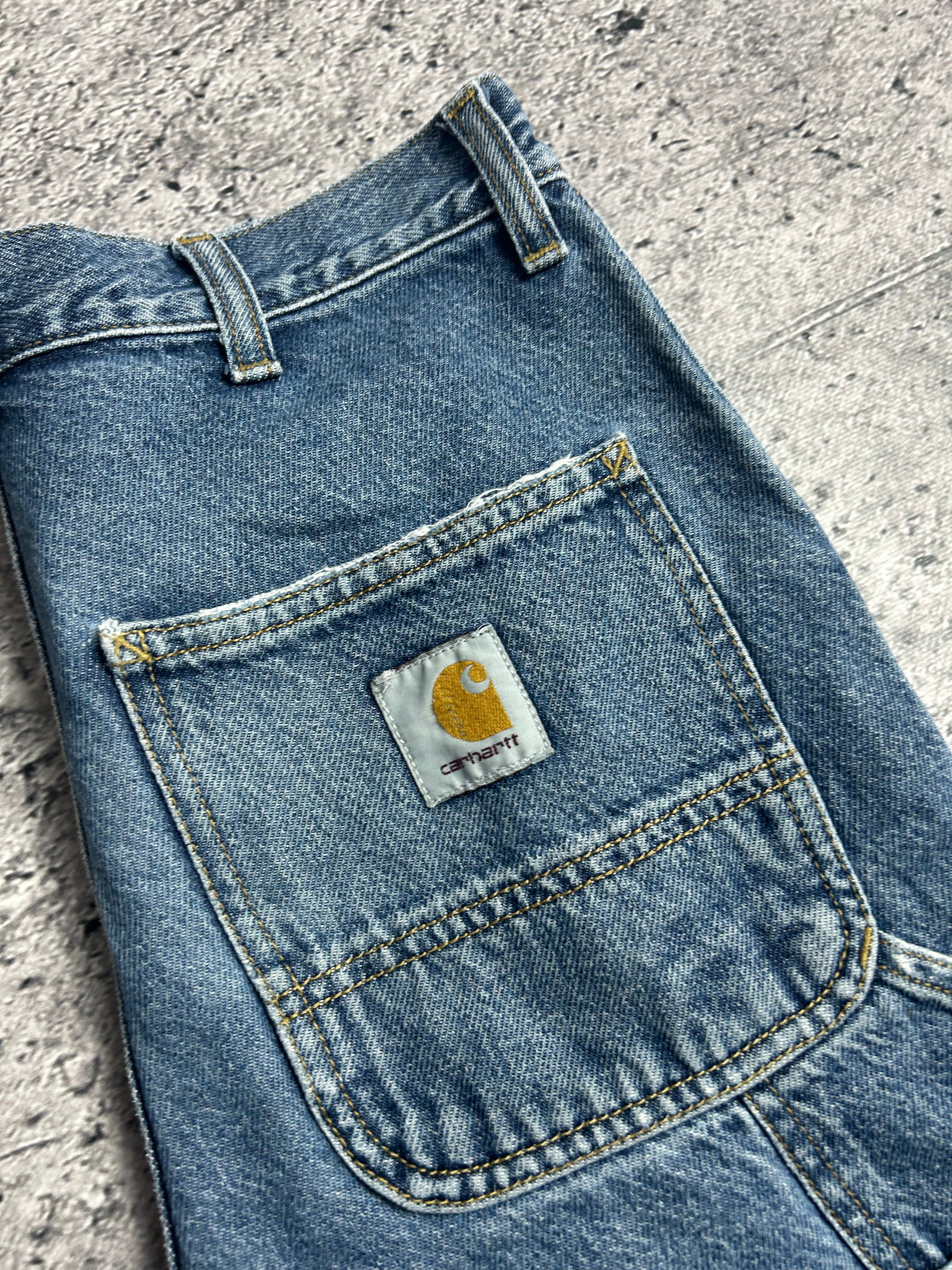 Niebieskie Damskie Jeansy Carhartt Wip Double Knee Pant 28 x 34