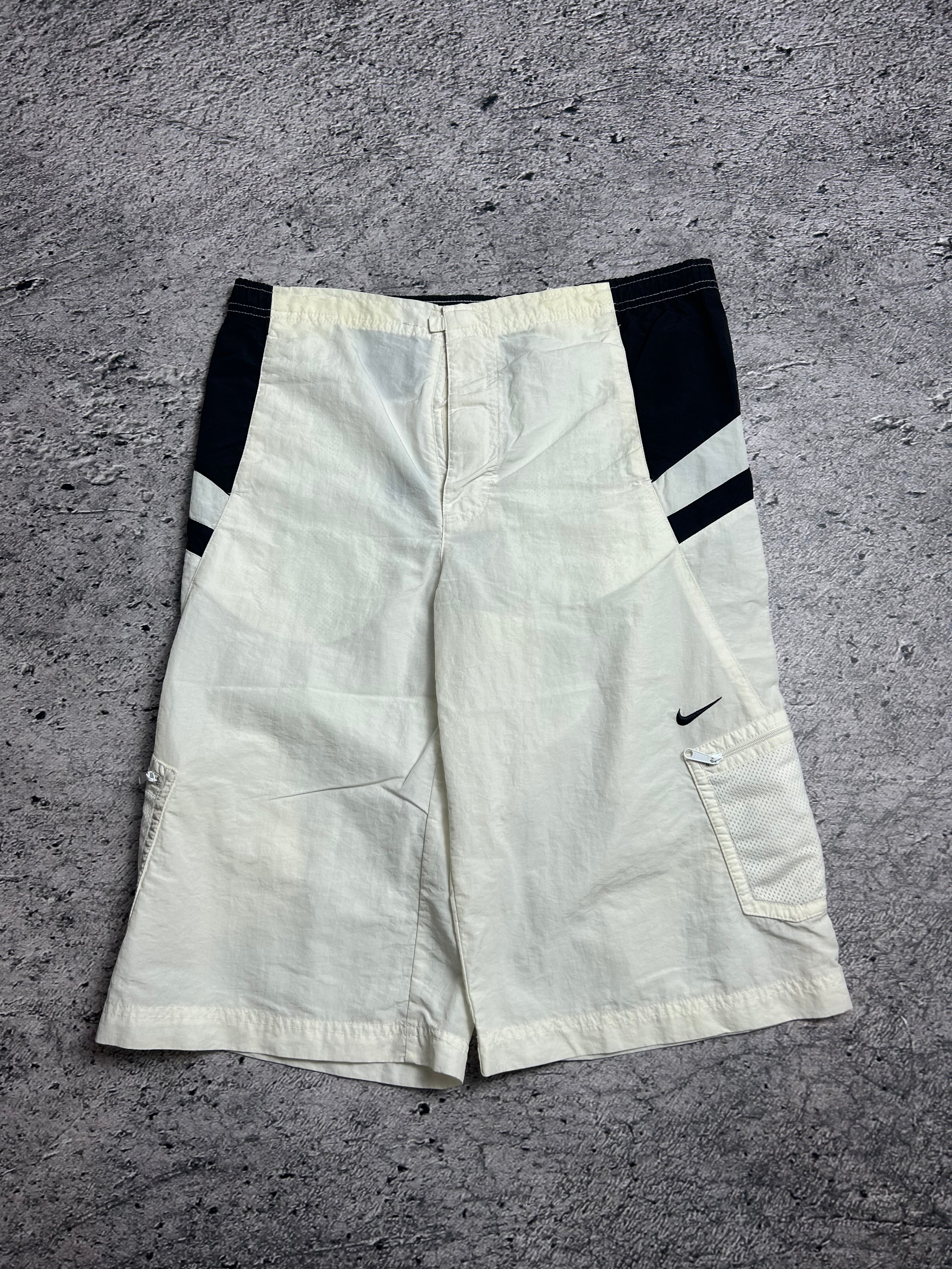 Vintage 00s Białe Shorty Rybaczki Nike Rozmiar L