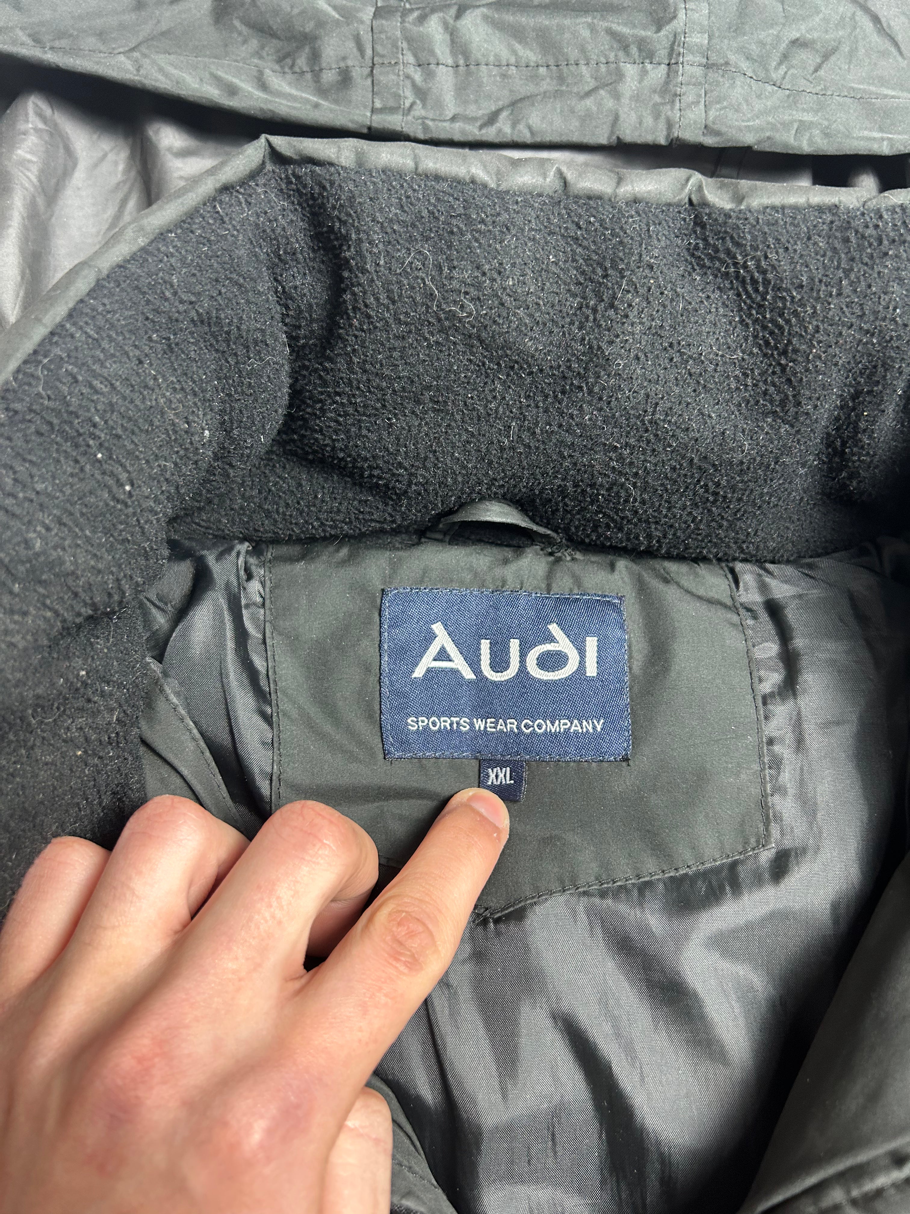 Vintage Grand Prix Audi Puffer Jacket Racing Rozmiar XXL