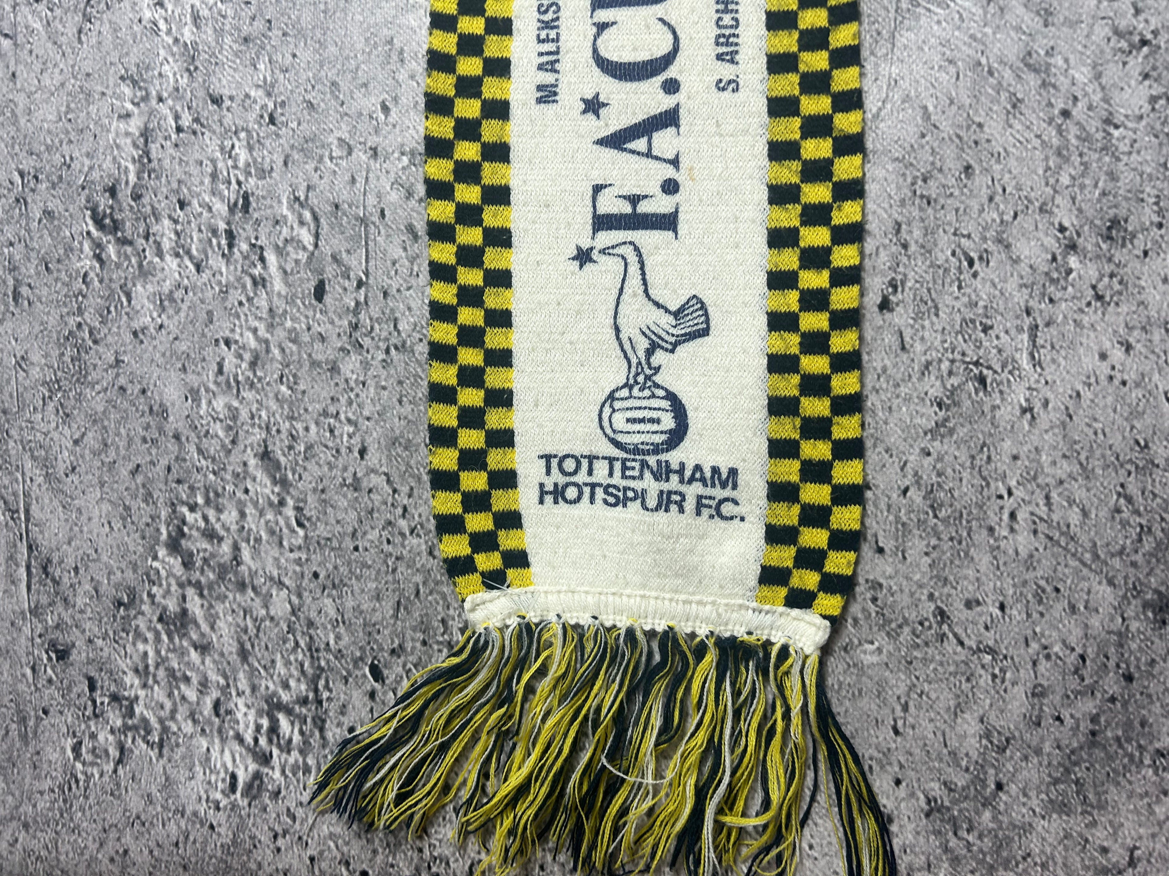 Vintage 80s Fc Tottenham Hotspur England Cup Final Scarf