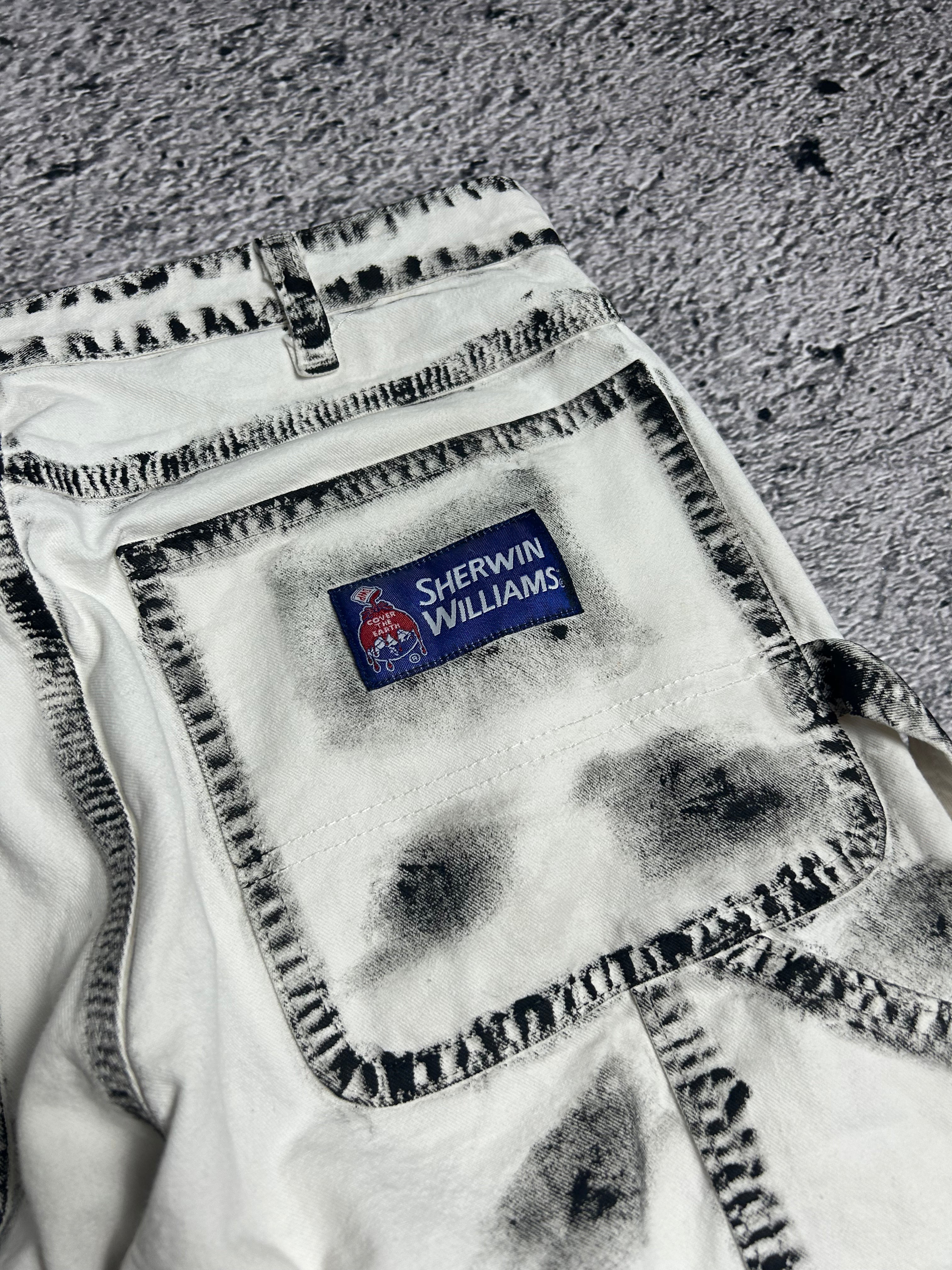 Białe Jeansy Dickies x Sherwin WIlliams Hand Made Custom Paint