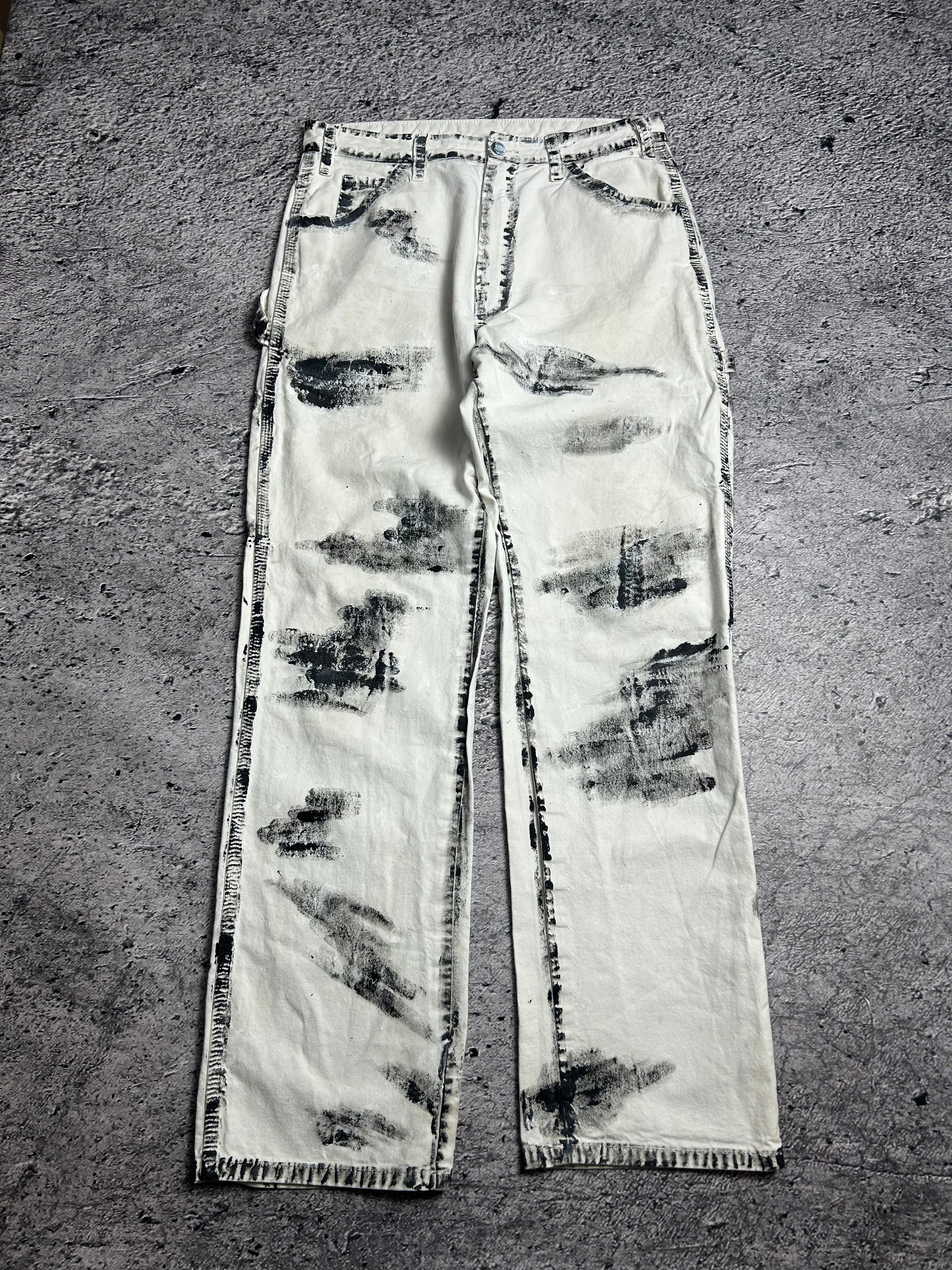 Białe Jeansy Dickies x Sherwin WIlliams Hand Made Custom Paint