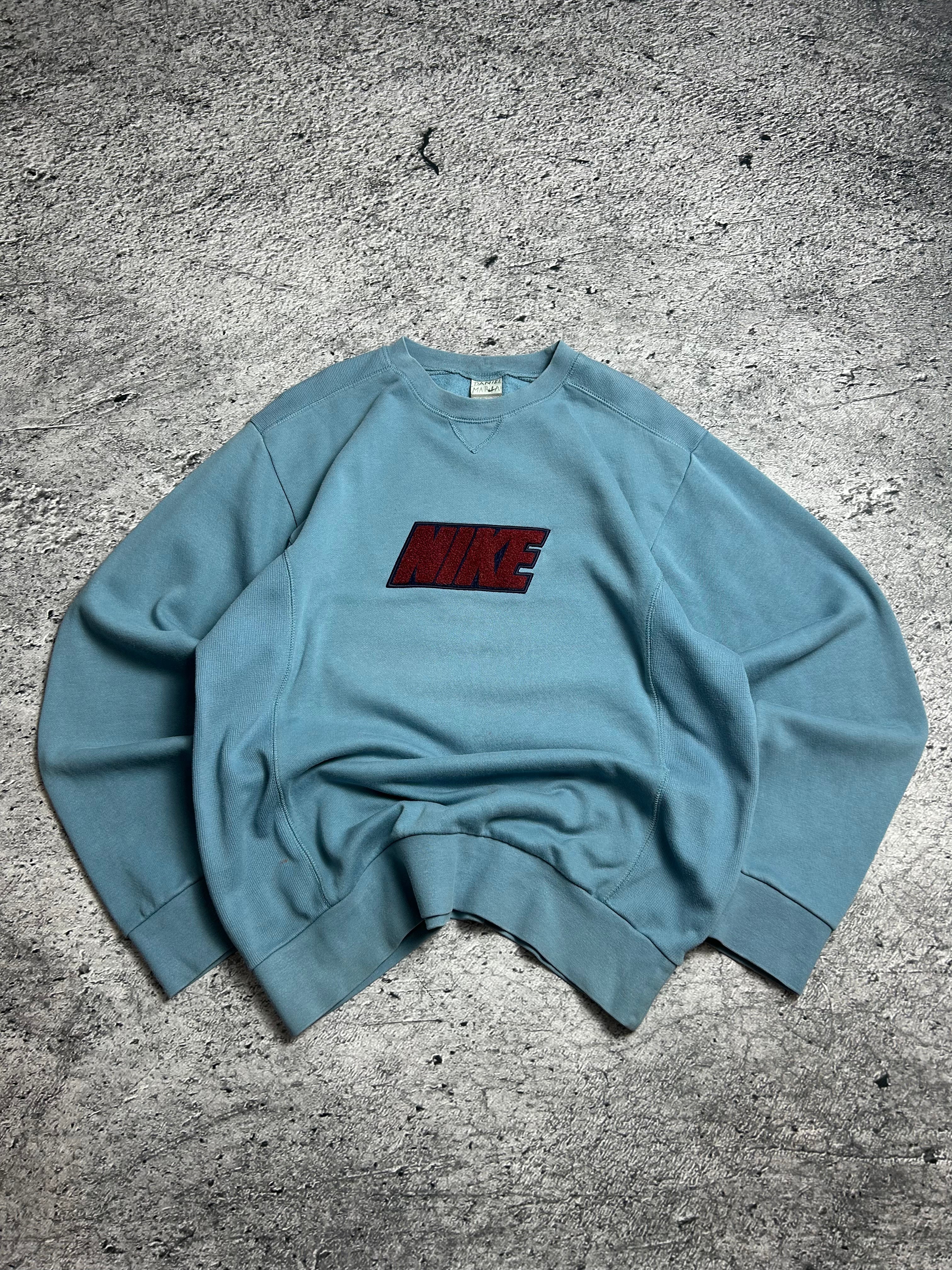 Vintage 00s Nike Spell Out Logo Embroidered Rozmiar L Crewneck