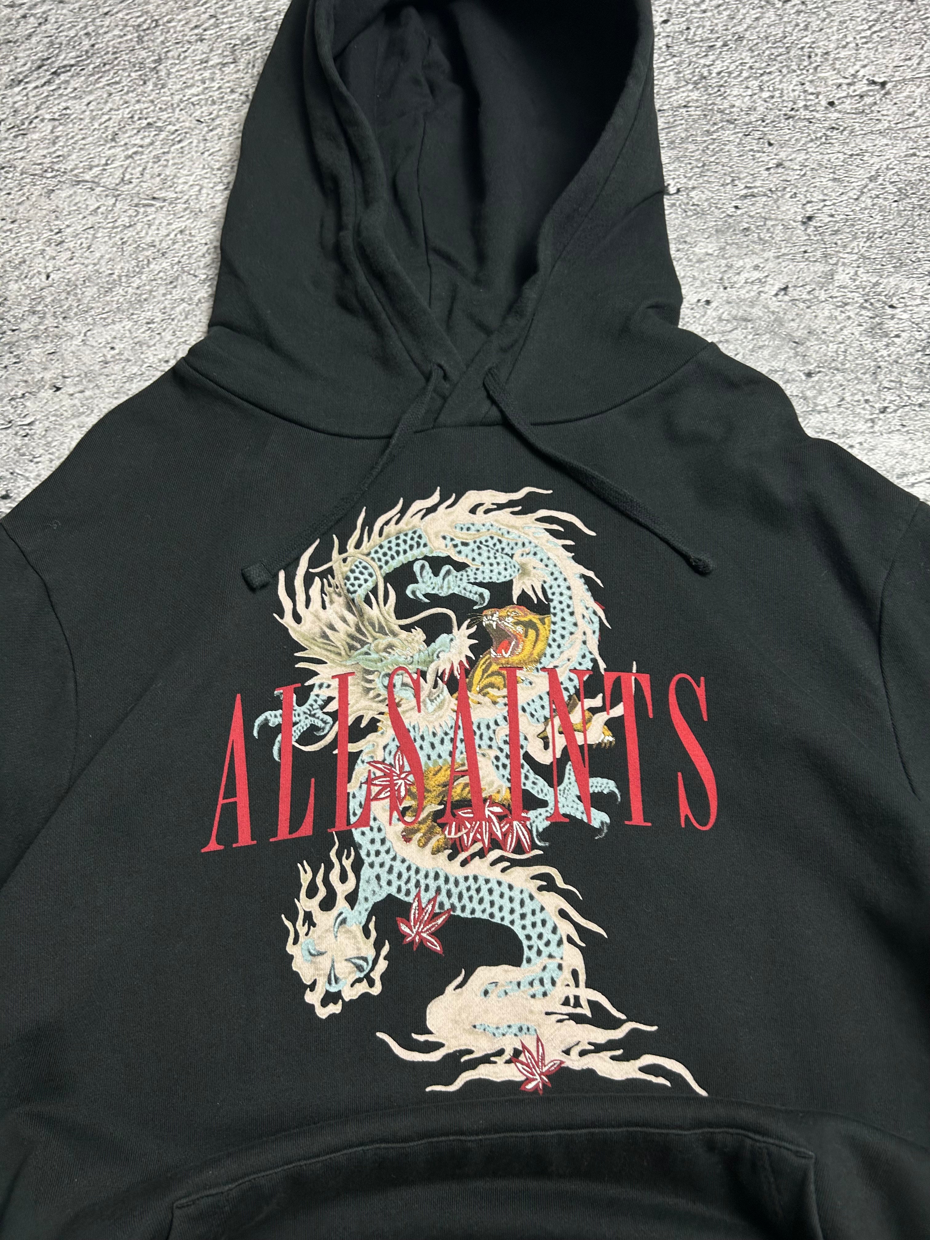 Czarna Bluza Hoodie AllSaints Dragon Body Print Rozmiar XL