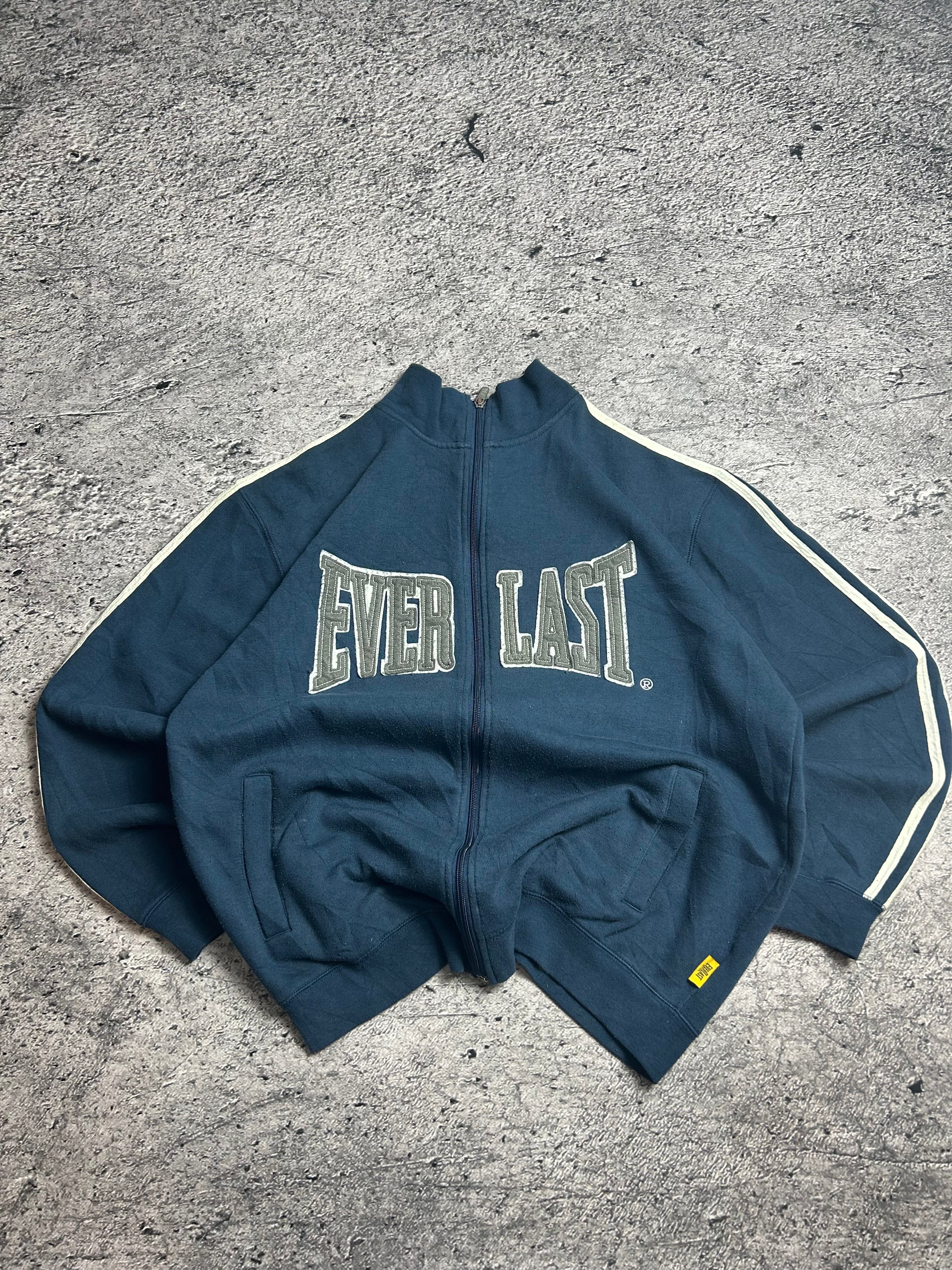 Navy Blue Vintage 00s Everlast Zip Crewneck Sportswear Rozmiar L