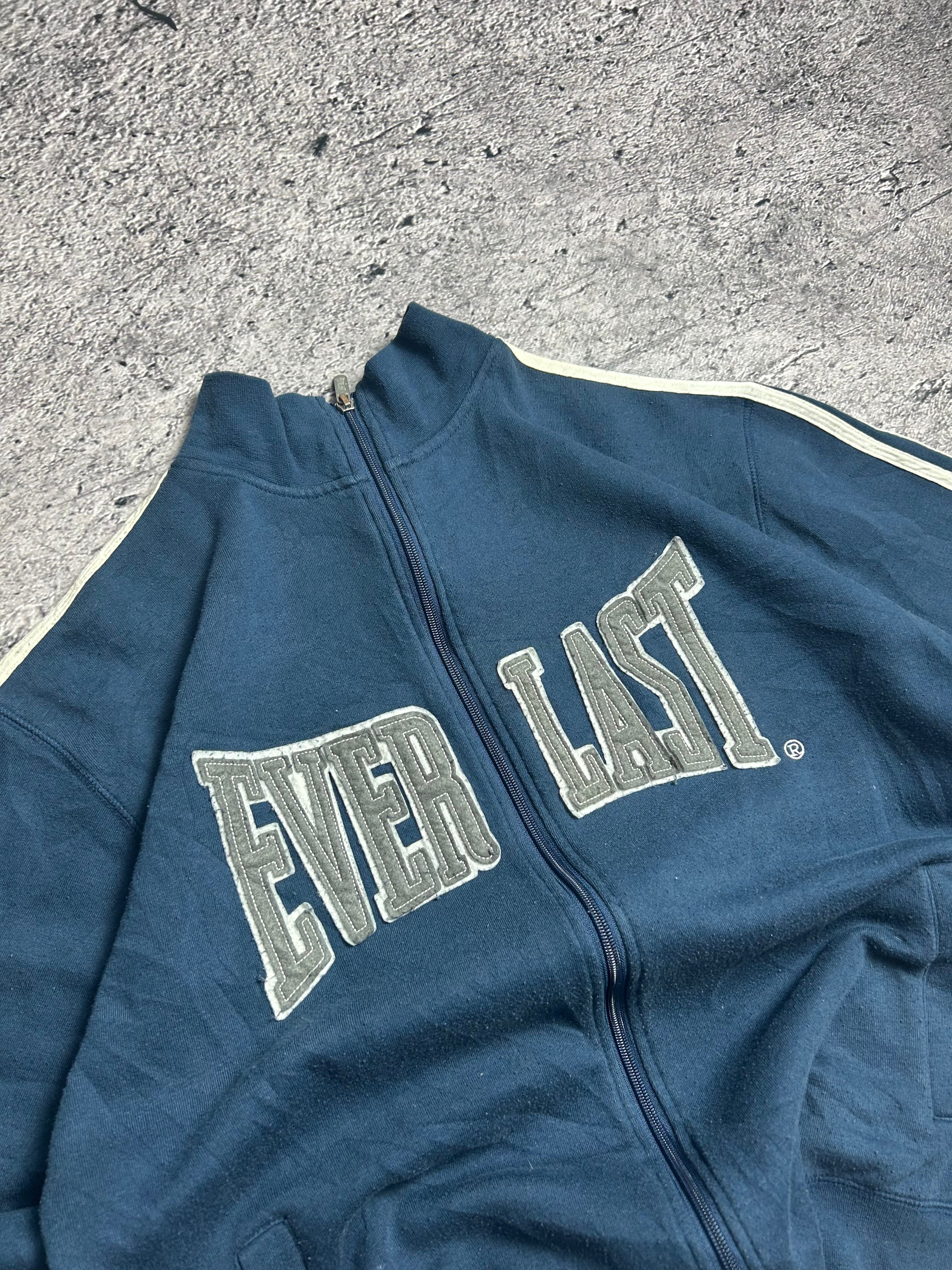 Navy Blue Vintage 00s Everlast Zip Crewneck Sportswear Rozmiar L