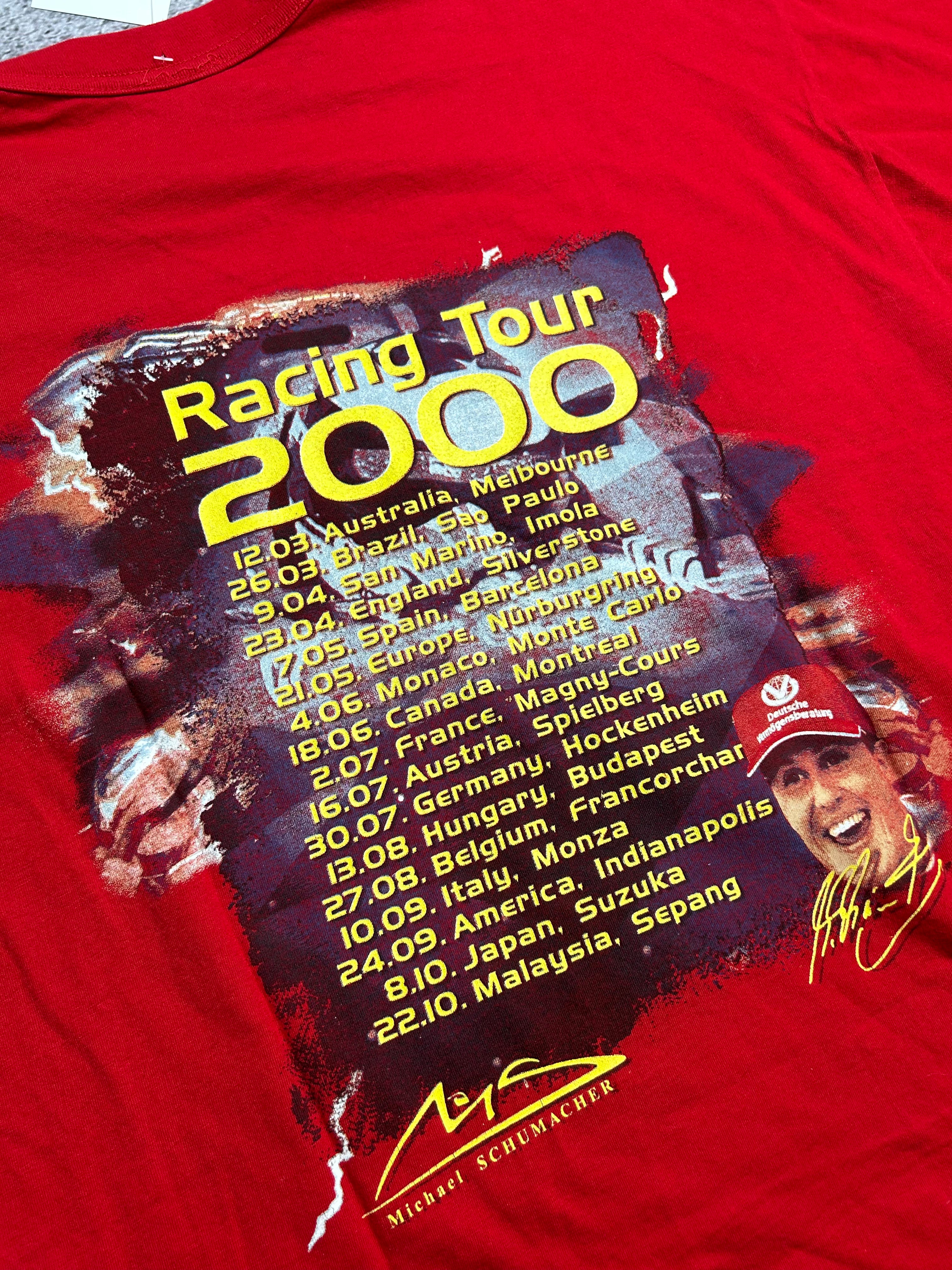Vintage 00s Michael Schumacher Czerwona Koszulka T-shirt Rozmiar XL