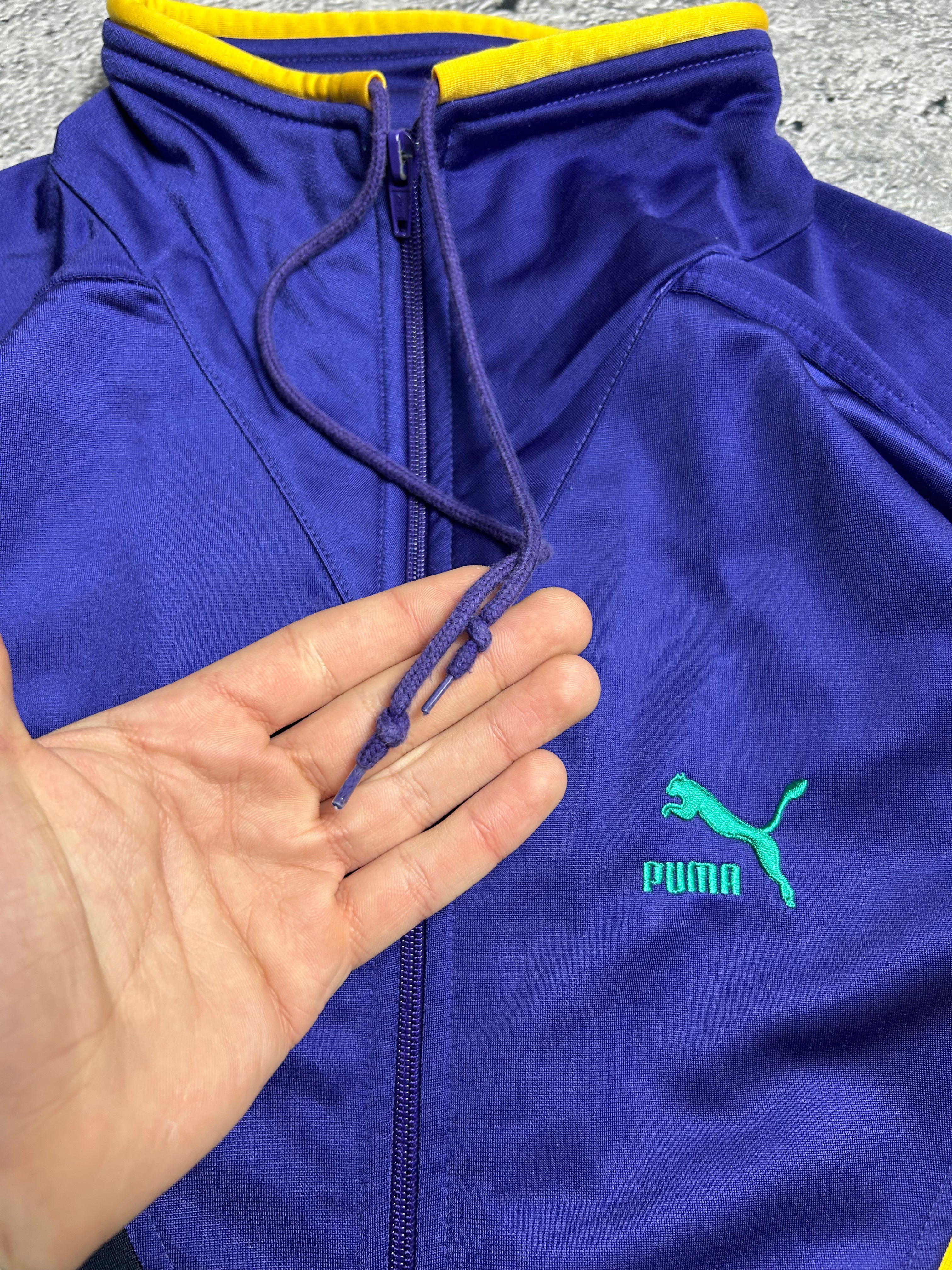 Multicolor Vintage 90s Puma Trackjacket Zip Bluza Rozmiar XL