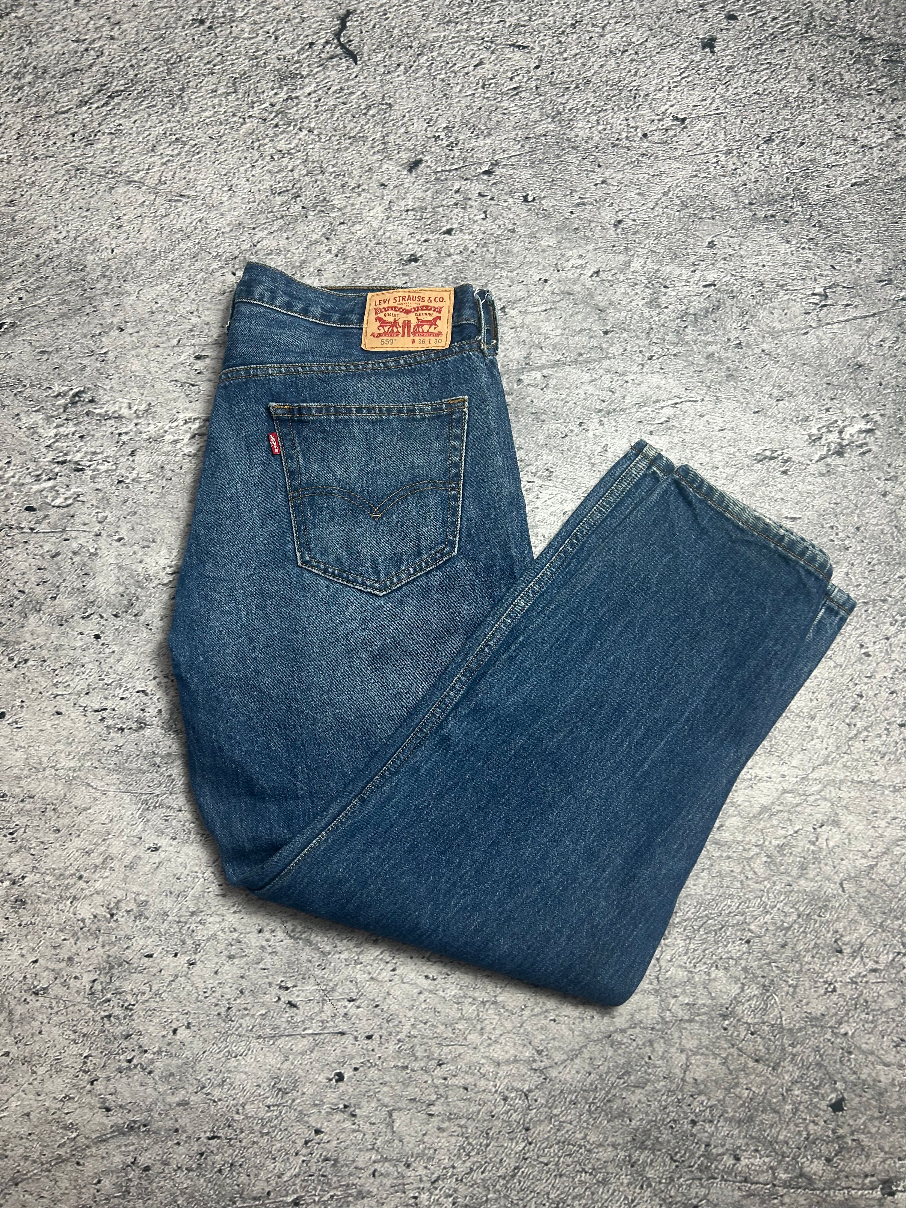 Granatowe Spodnie Jeansy Levi's 559 Rozmiar W36 L30