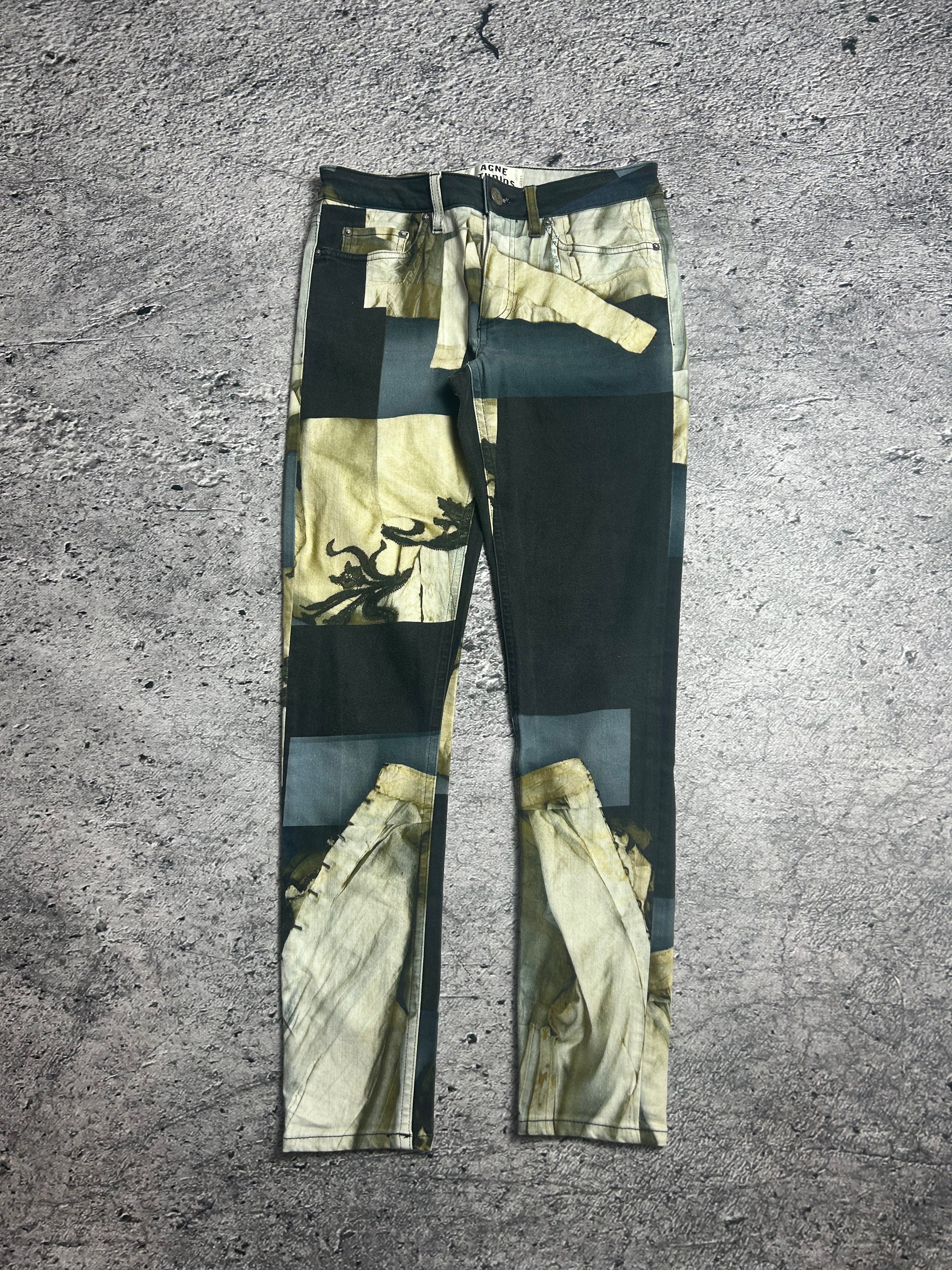 Acne Studios Spodnie Jeansowe Skin 5 Blk Flower Rozmiar 27/32