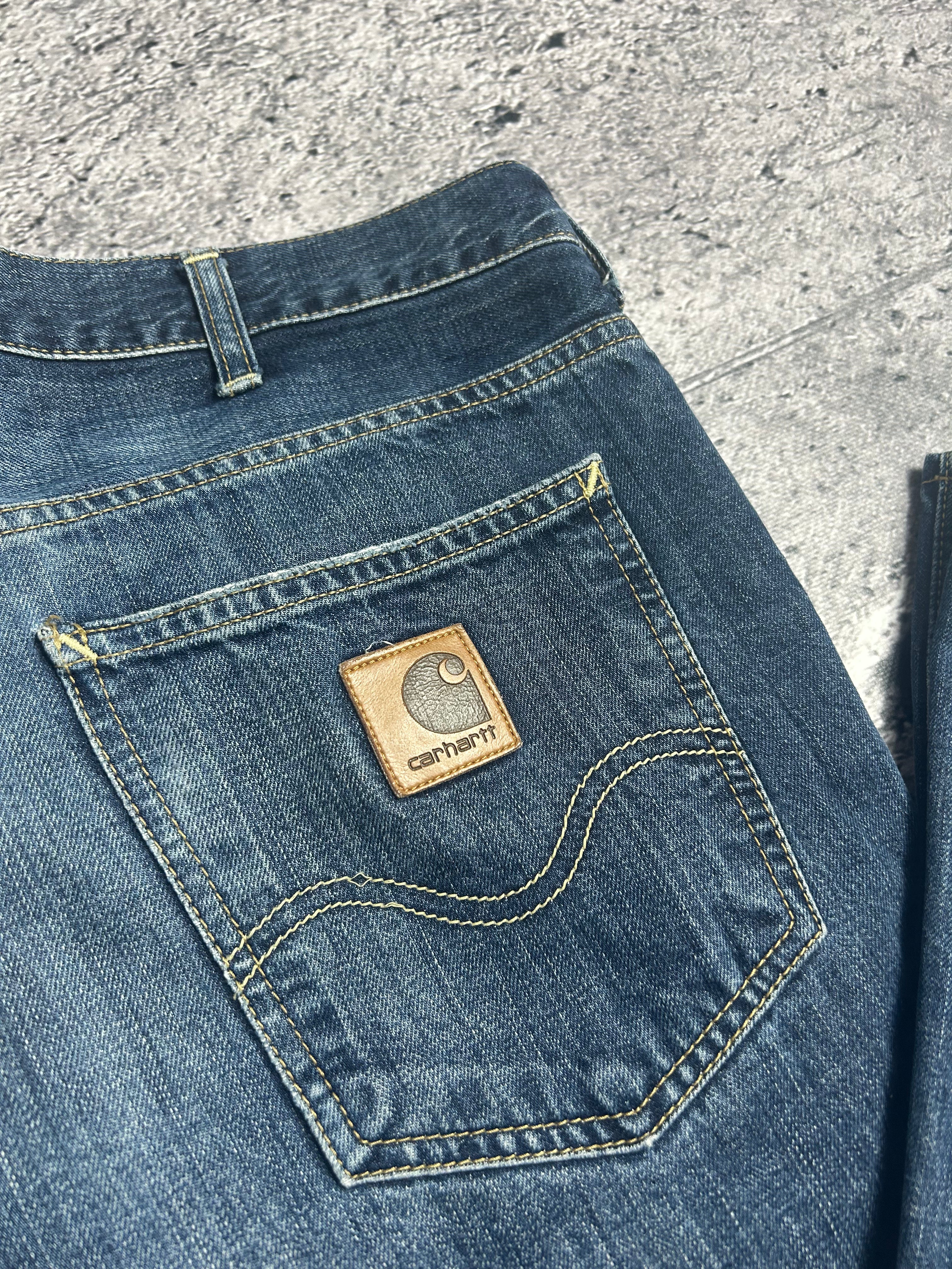 Granatowe Spodnie Jeansy Carhartt Texas Pant Rozmiar 31x34