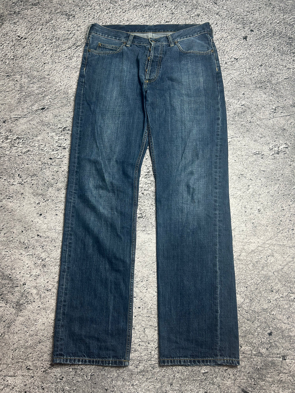 Granatowe Spodnie Jeansy Carhartt Texas Pant Rozmiar 31x34