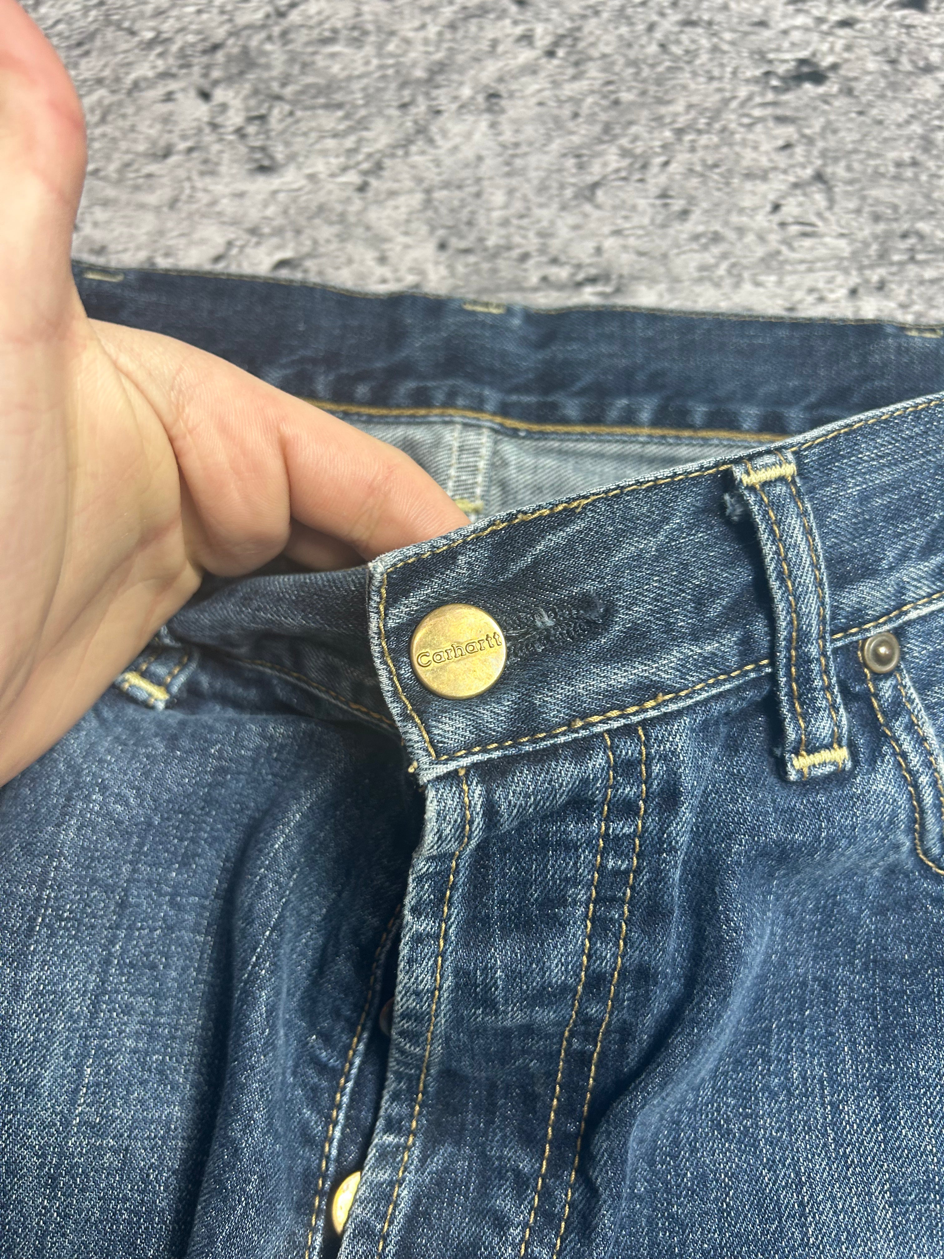 Granatowe Spodnie Jeansy Carhartt Texas Pant Rozmiar 31x34