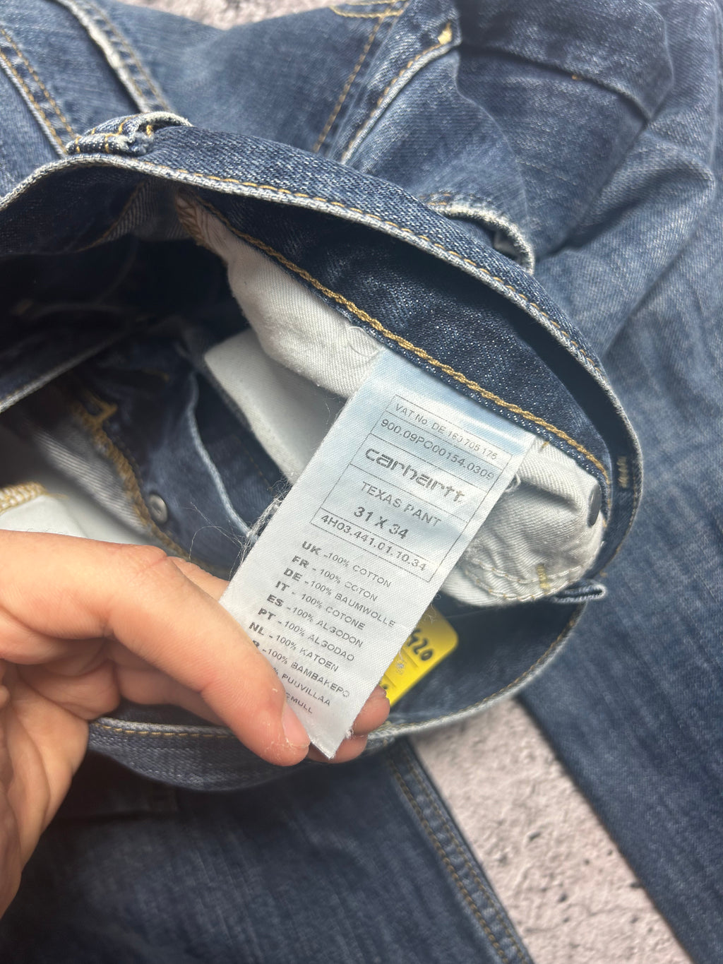 Granatowe Spodnie Jeansy Carhartt Texas Pant Rozmiar 31x34