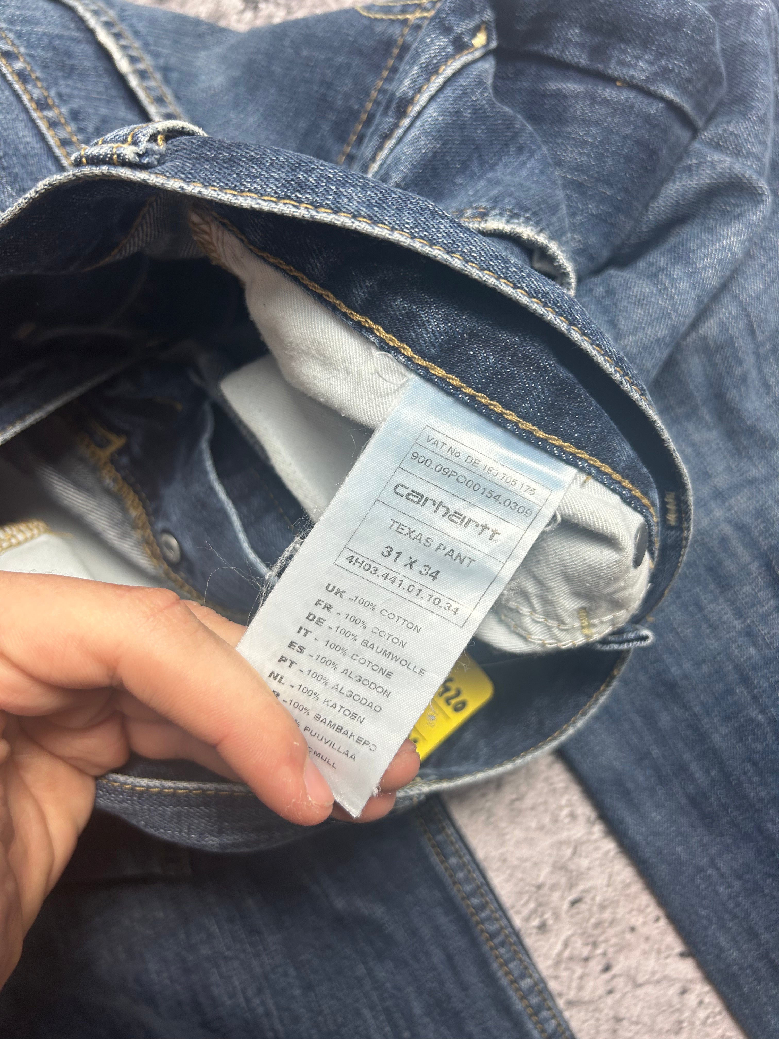 Granatowe Spodnie Jeansy Carhartt Texas Pant Rozmiar 31x34