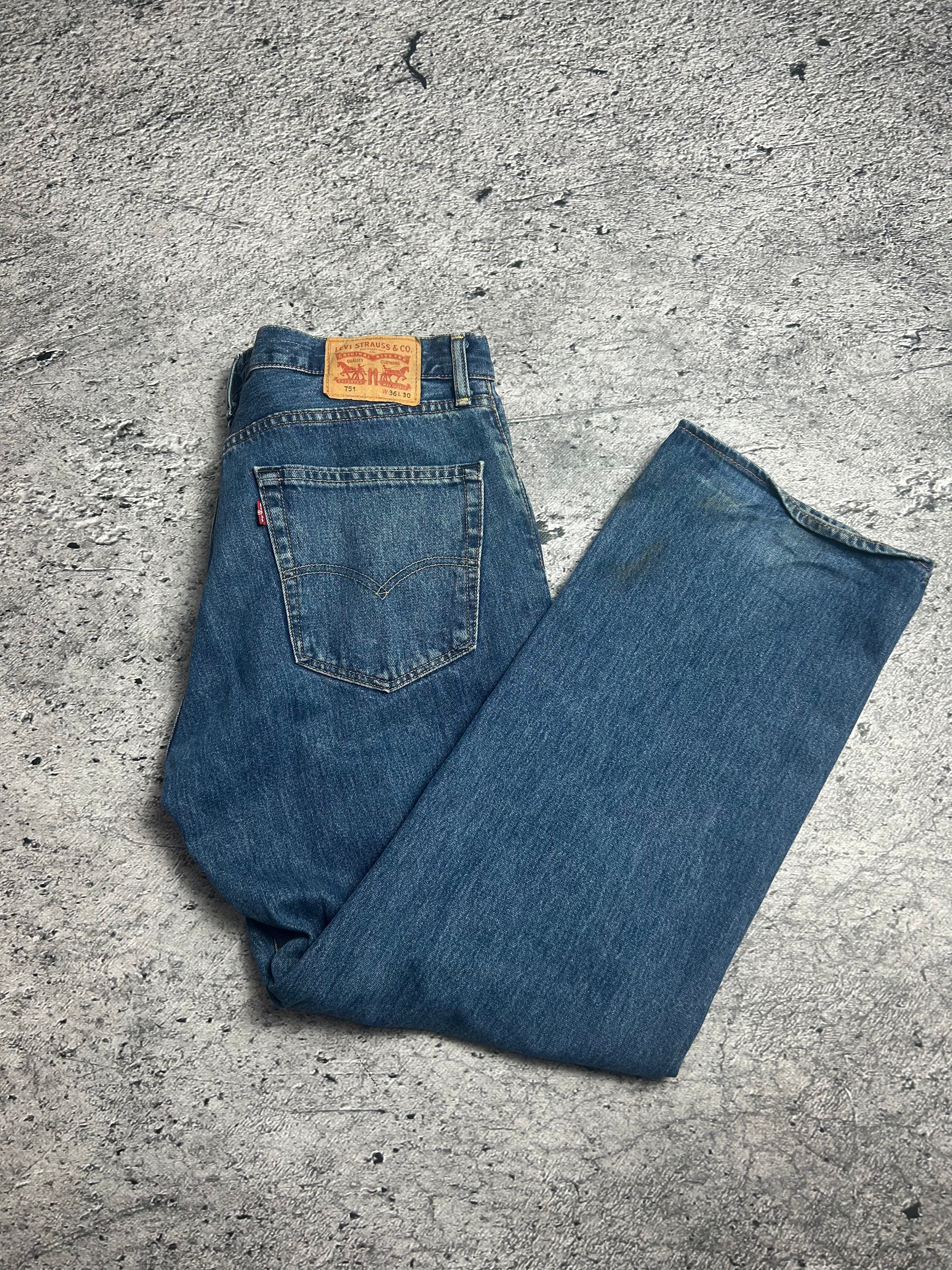 Granatowe Spodnie Jeansy Levi's 751 W36 L30