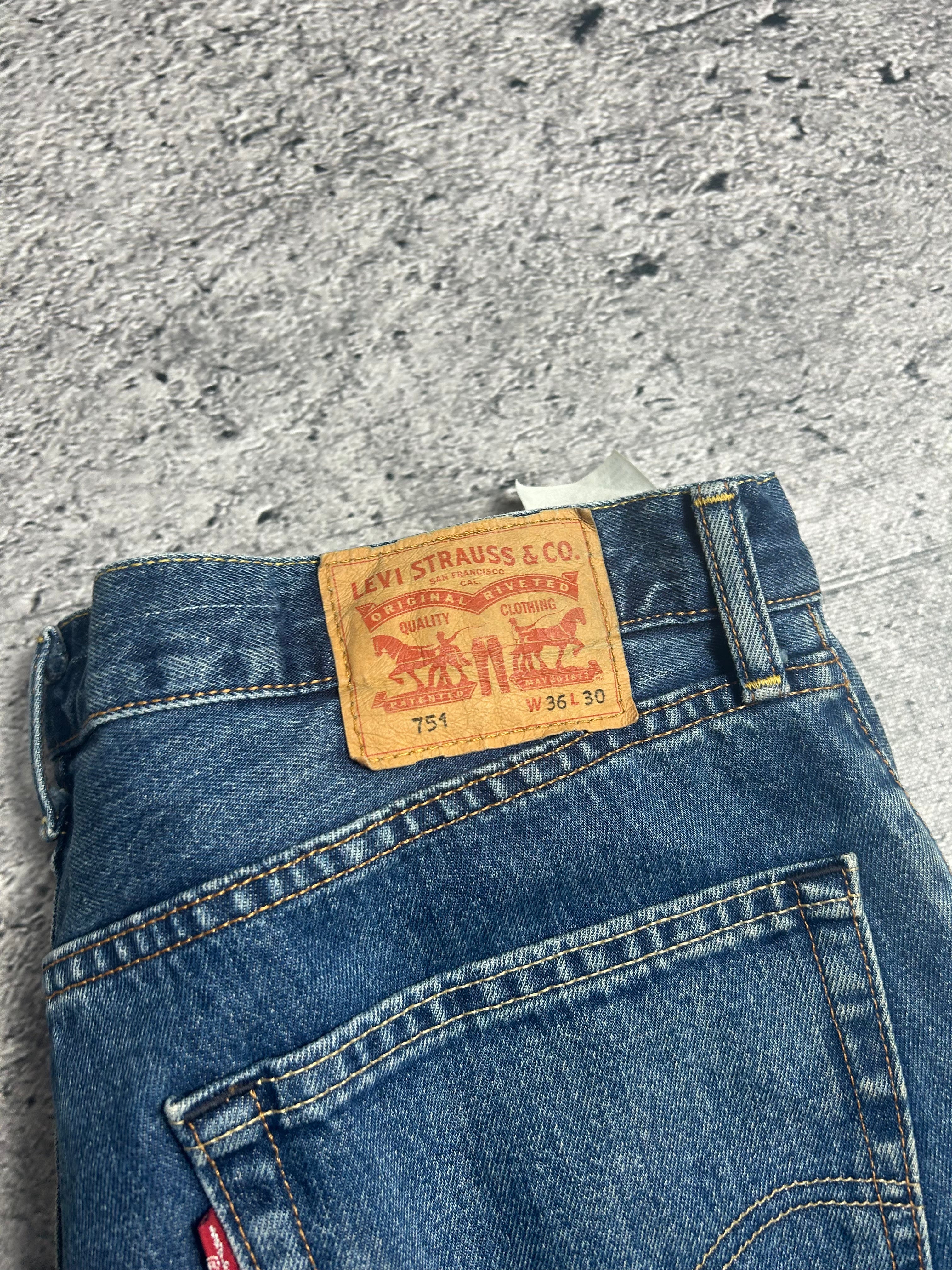Granatowe Spodnie Jeansy Levi's 751 W36 L30