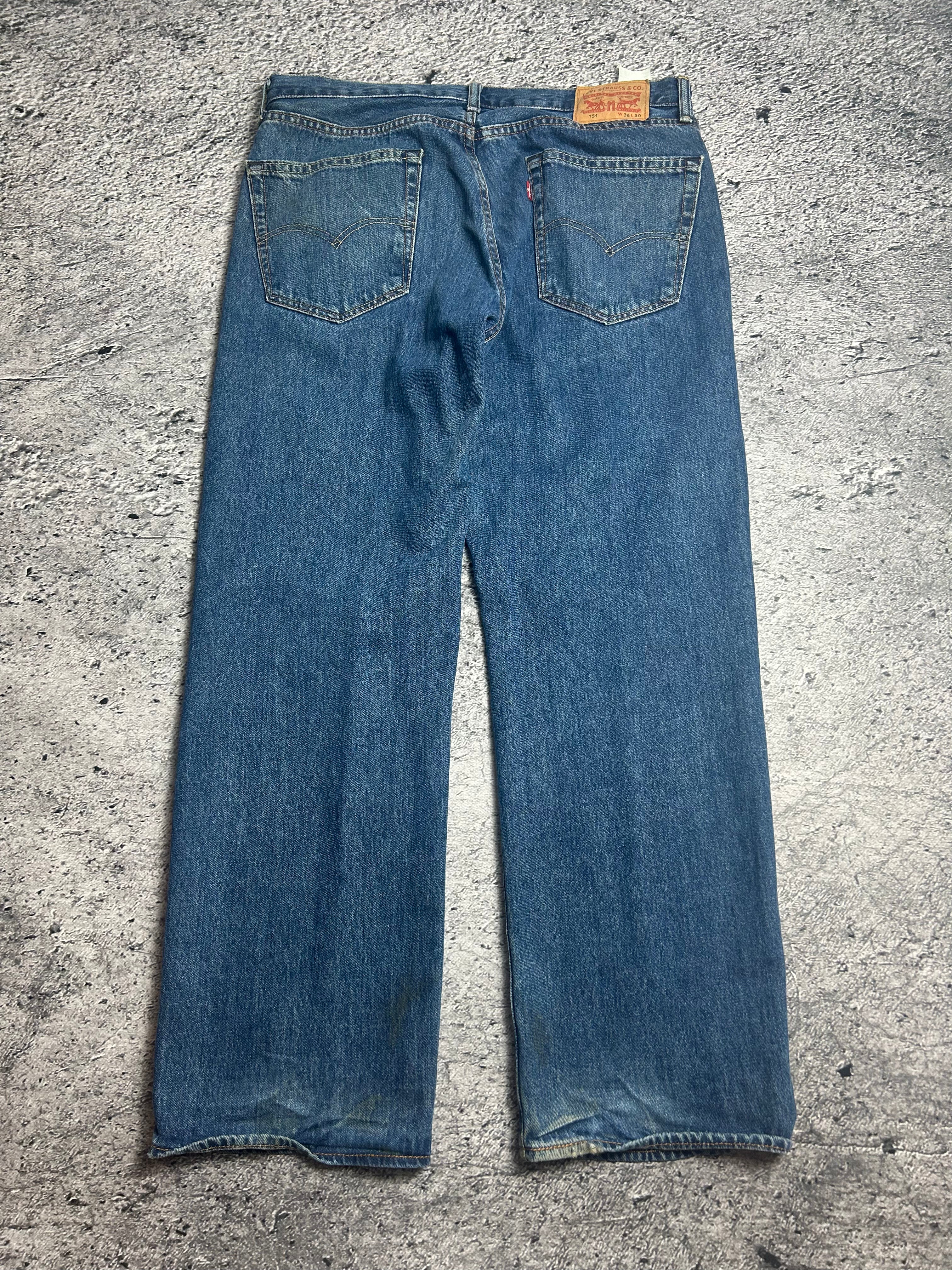 Granatowe Spodnie Jeansy Levi's 751 W36 L30