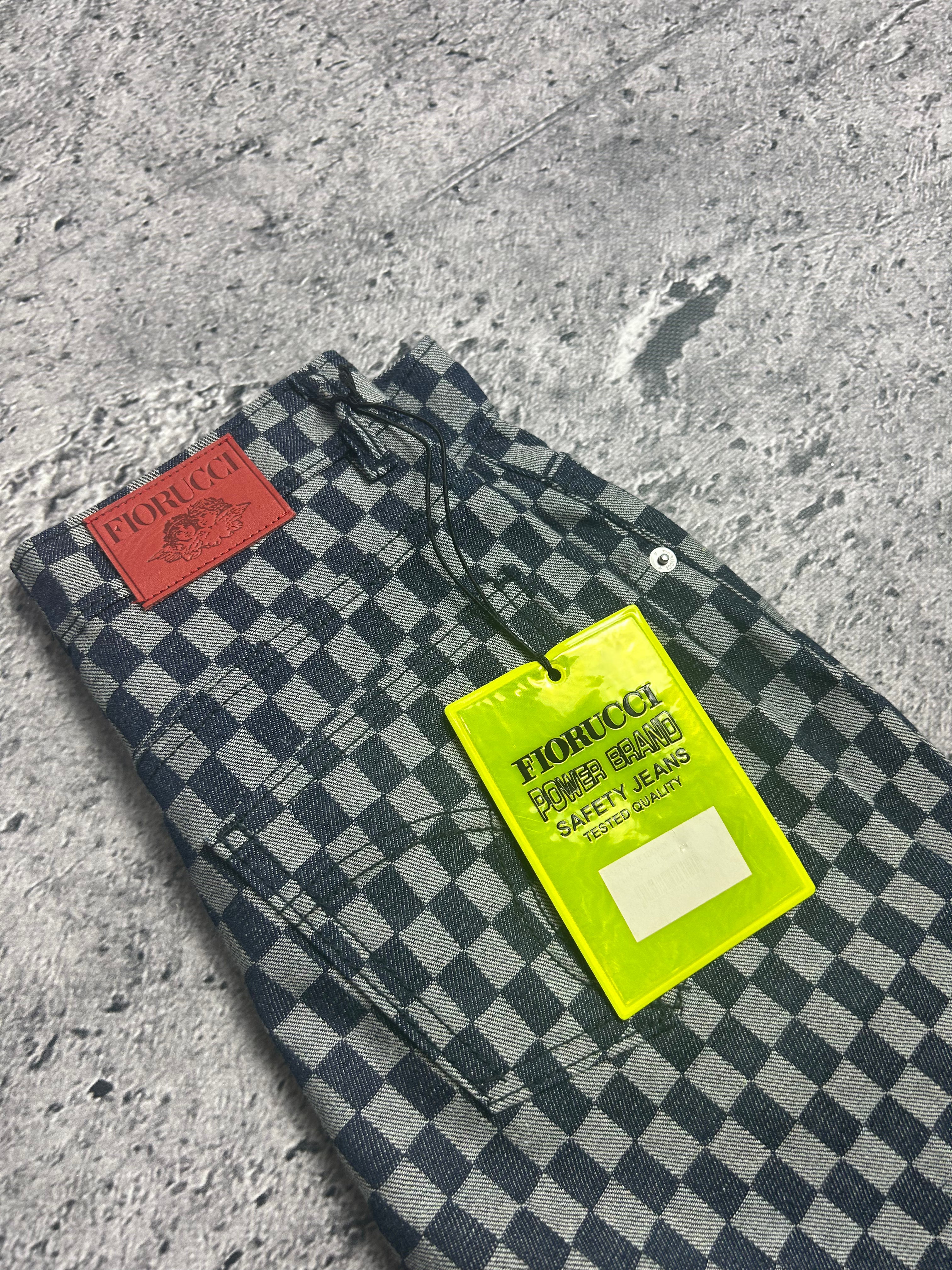 Nowe Oryginalne Spodnie Fiorucci Jeans Checkerboard Print Rozmiar 26