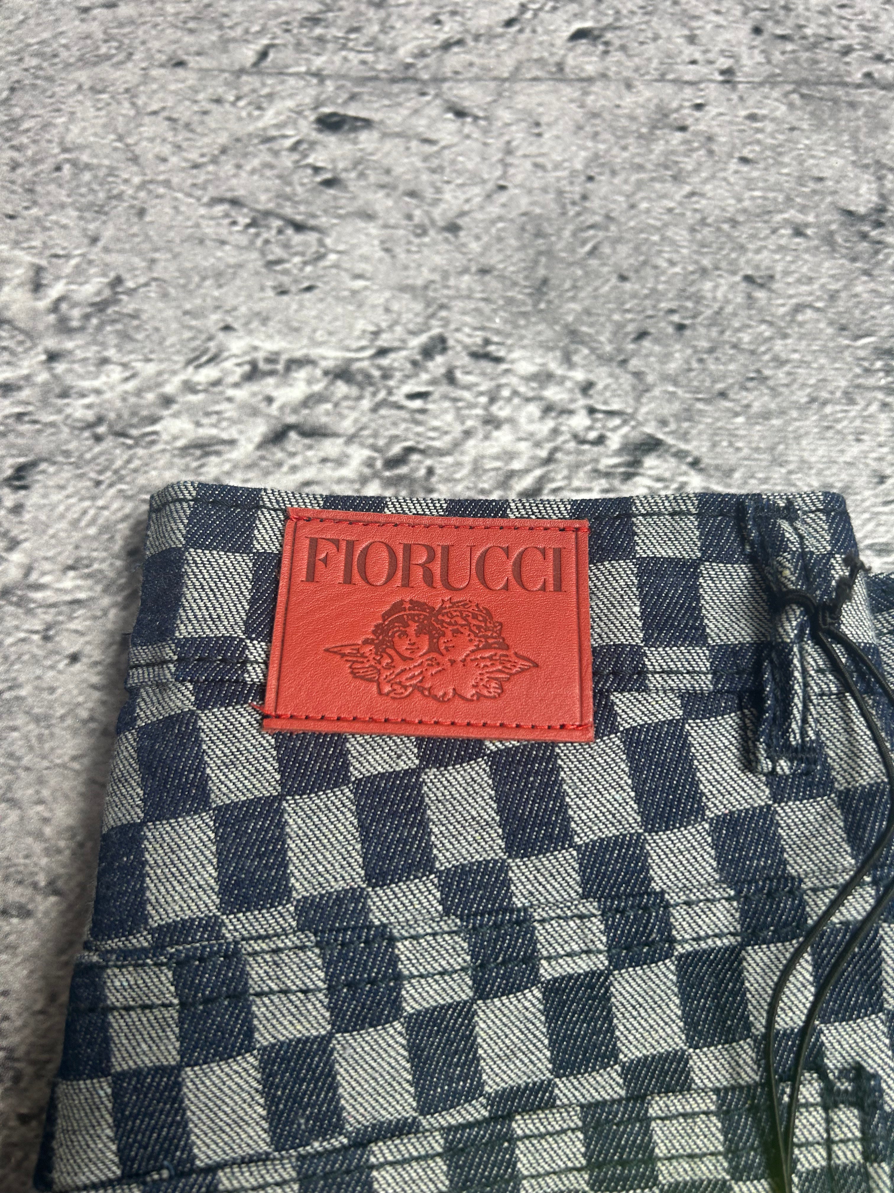 Nowe Oryginalne Spodnie Fiorucci Jeans Checkerboard Print Rozmiar 26