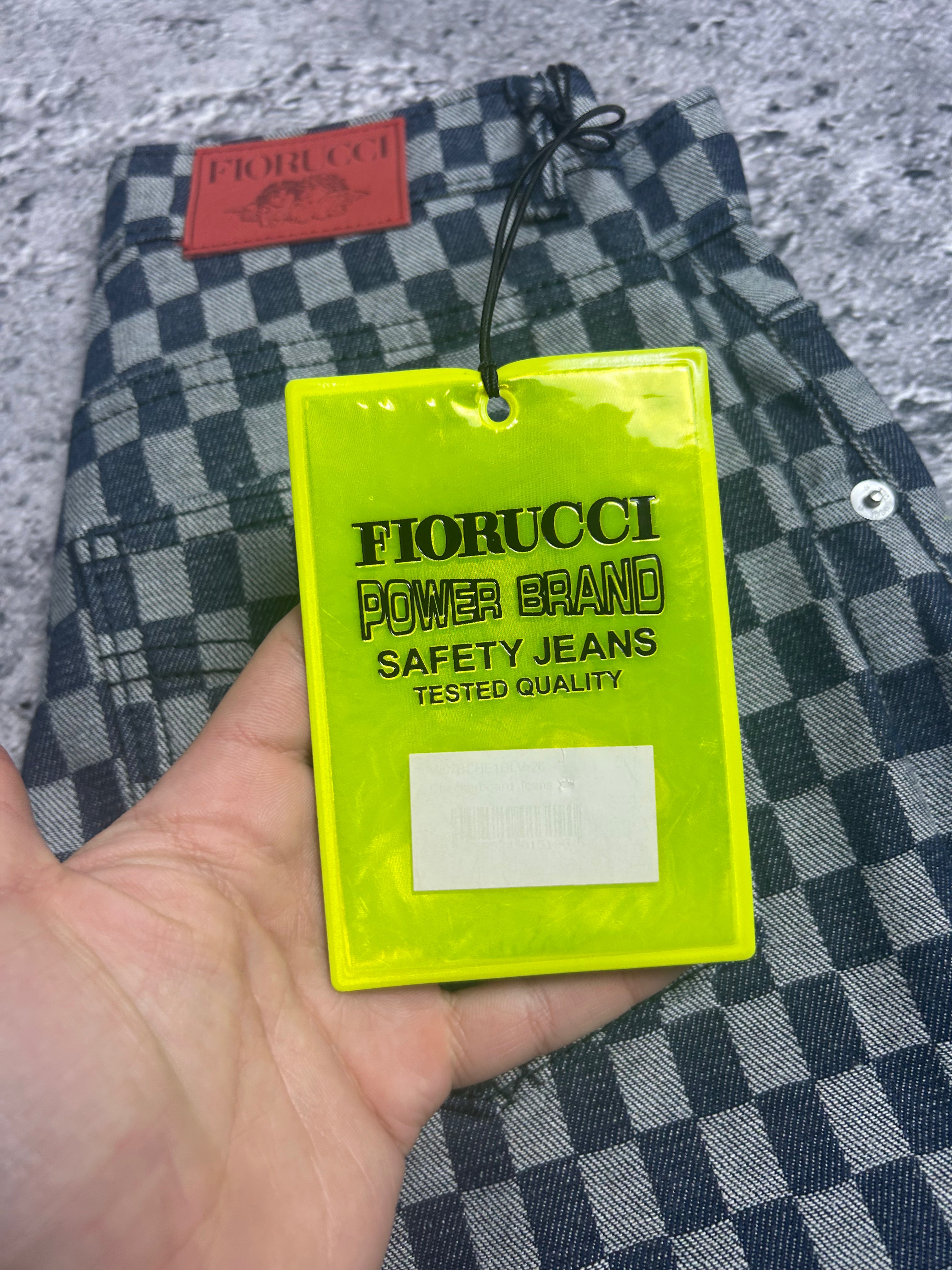 Nowe Oryginalne Spodnie Fiorucci Jeans Checkerboard Print Rozmiar 26