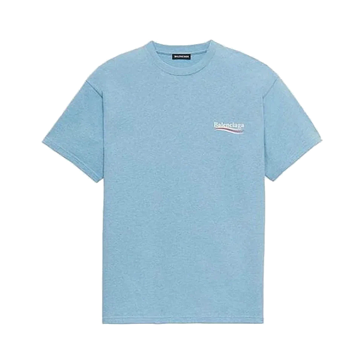 Koszulka Balenciaga Political Campaign oversize baby blue — przód