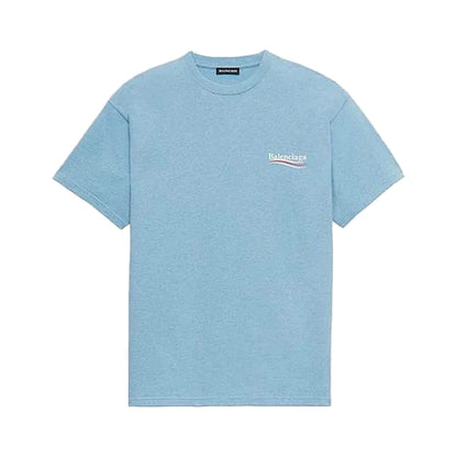 Koszulka Balenciaga Political Campaign oversize baby blue — przód