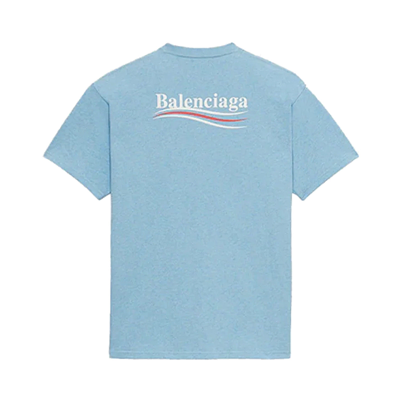 Koszulka Balenciaga Political Campaign oversize baby blue — tył z dużym logo