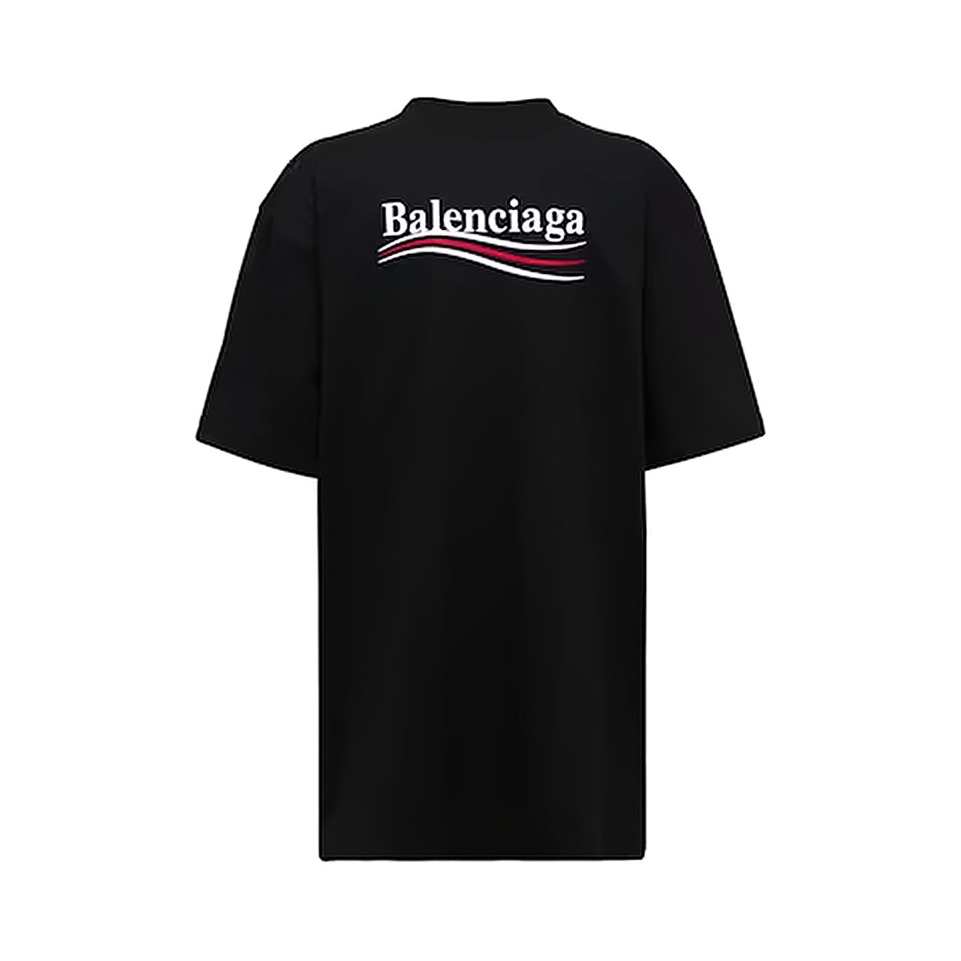 Koszulka Balenciaga Political Campaign oversize czarna — tył z dużym logo