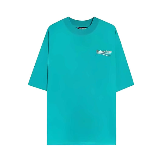 Koszulka Balenciaga Political Campaign oversize zielona — przód