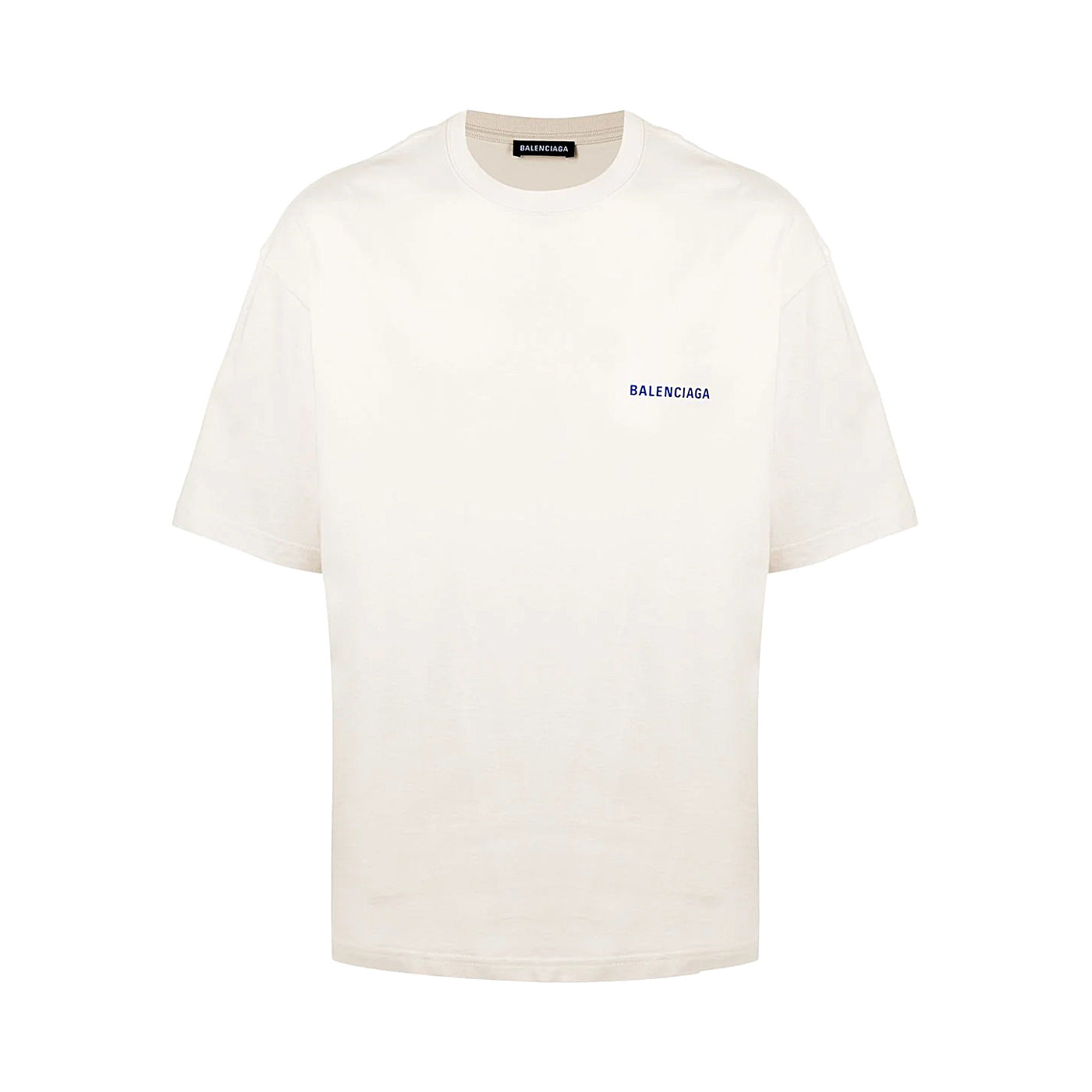 Koszulka Balenciaga Logo oversize kremowa — przód