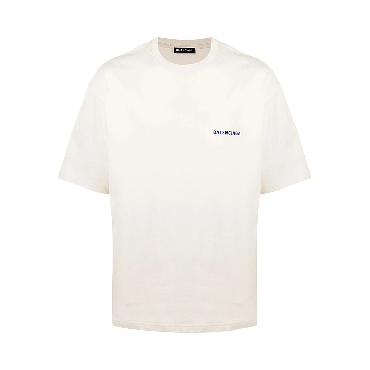 Koszulka Balenciaga Logo oversize kremowa — przód