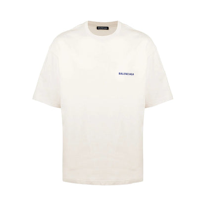 Koszulka Balenciaga Logo oversize kremowa — przód