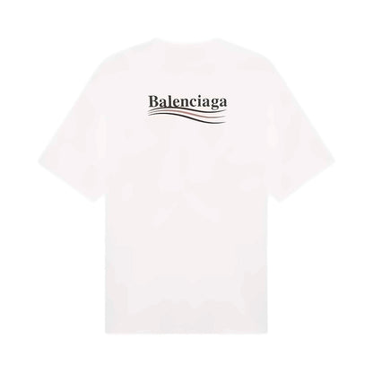 Koszulka Balenciaga Political Campaign oversize biała — tył z dużym logo