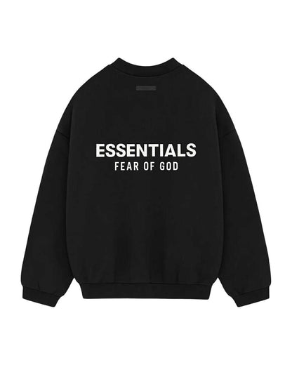 Bluza Essentials Fear of God Fleece II Crewneck Black — tył z napisem