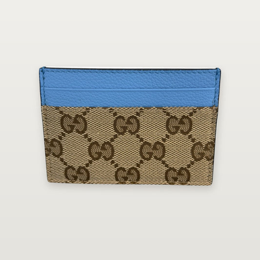 Cardholder Gucci GG Supreme Canvas Card Case Baby Blue