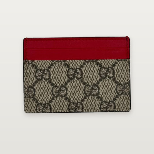 Cardholder Gucci GG Supreme Canvas Card Case Red