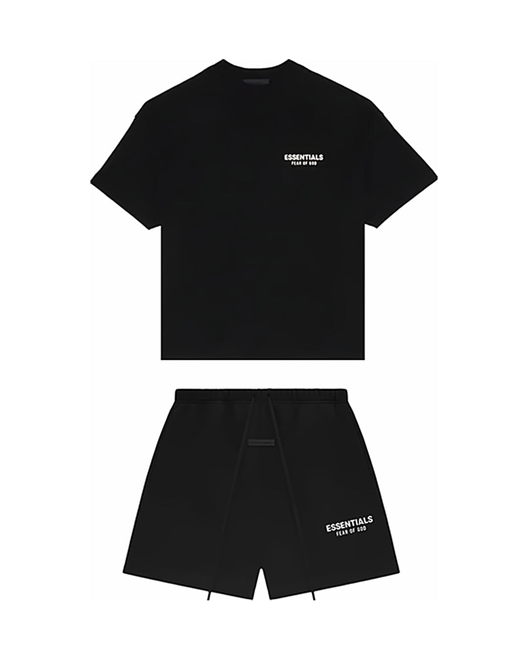 Letni set Essentials Fear of God Black — koszulka + szorty — obie części