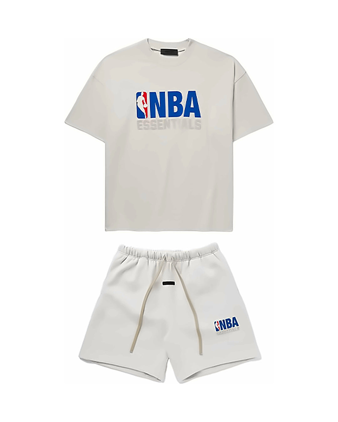 Letni set Essentials Fear of God NBA Grey — koszulka + szorty — obie części