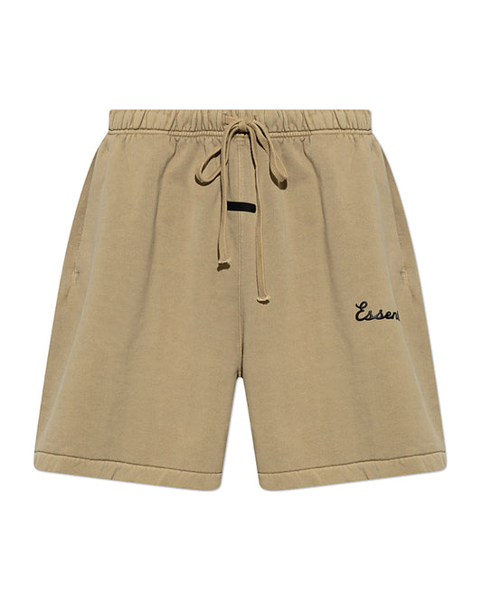 Szorty Essentials Fear of God SS26 Script Logo Beige — przód