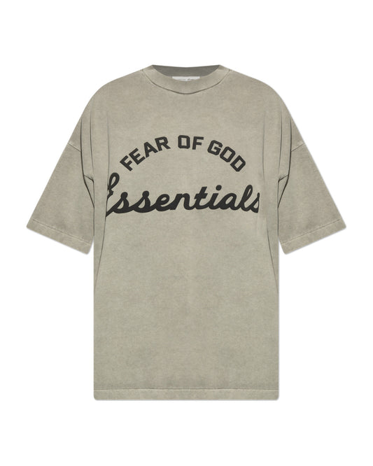 Koszulka Essentials Fear of God SS26 Script Logo T-Shirt Grey — przód