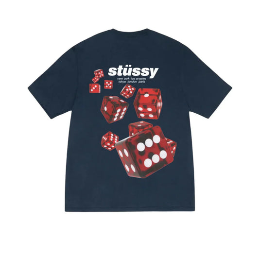 Stüssy Rollers Tee Navy — oryginalna koszulka Stüssy z certyfikatem autentyczności | NWK Store